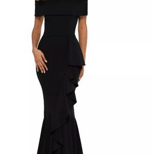 BETSY & ADAM Off-The-Shoulder Mermaid Gown